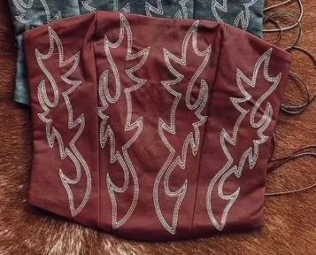 Women's Brown Digital Printing Vest Top - Red