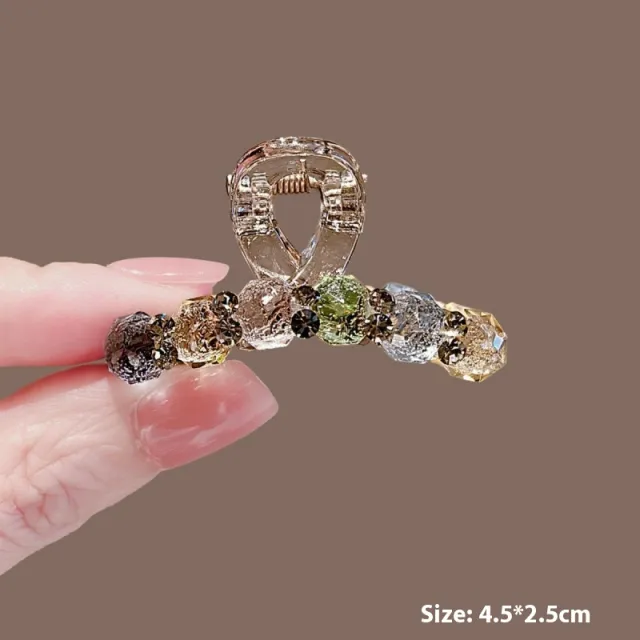 Simple All match Rhinestone Graceful And Fashionable Back Head Half Tied Barrettes Small Jaw Clip - Shop at LoveMi