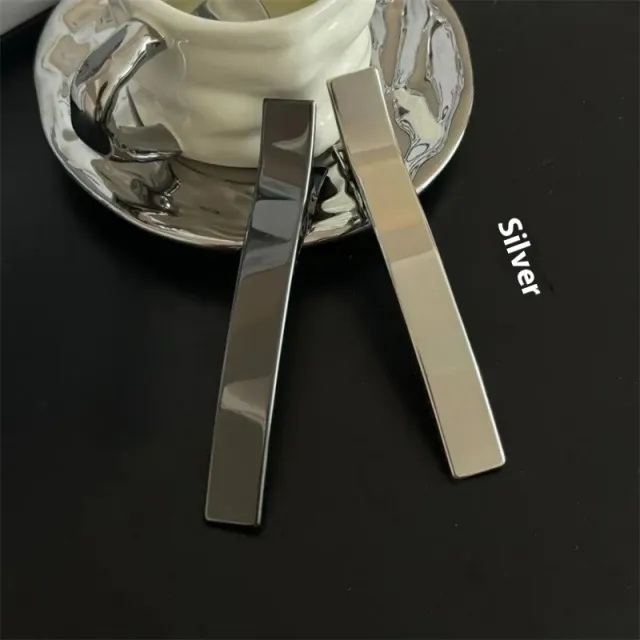 Korean Simple Word Duckbill Sub large Hair Clip Silver - Shop at LoveMi