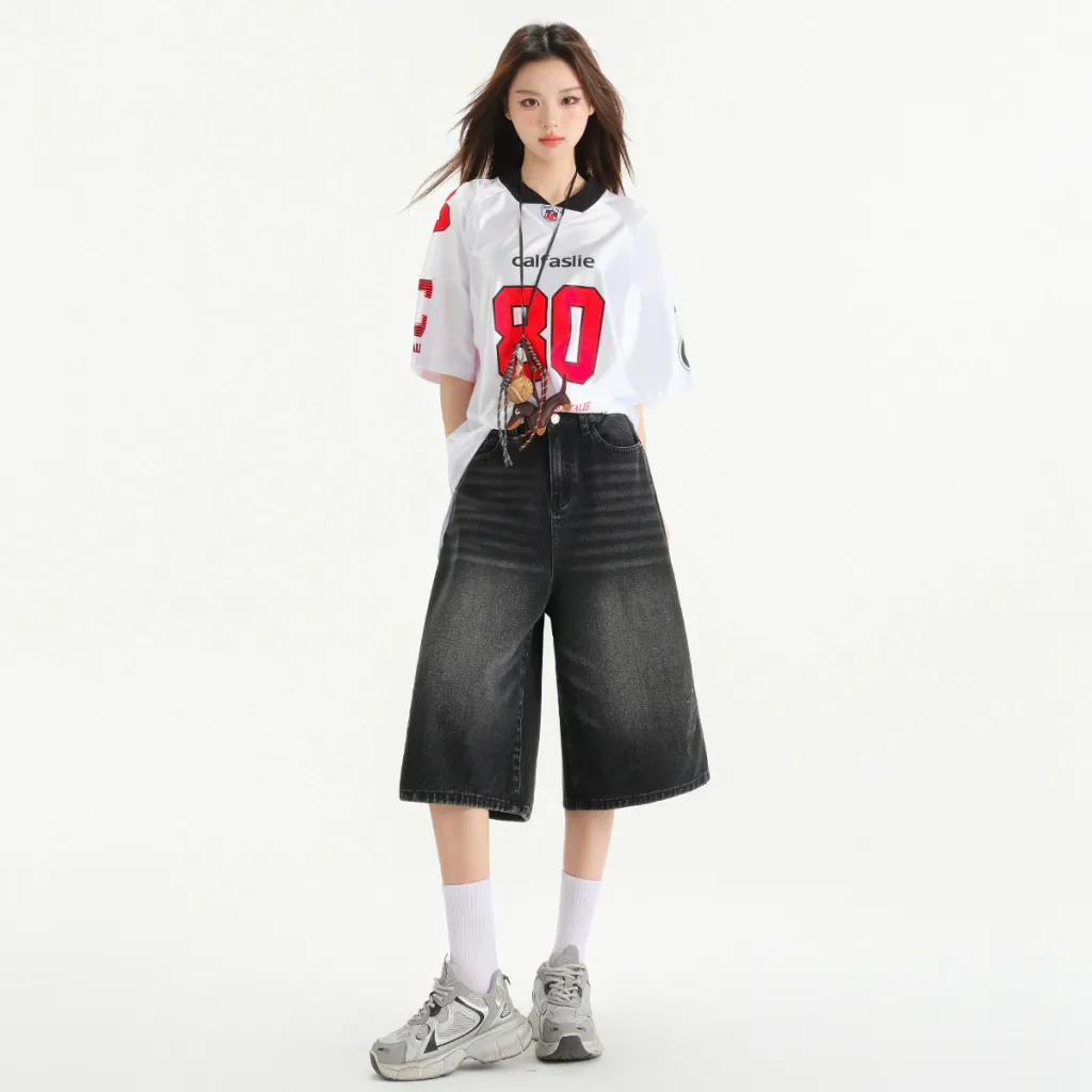 Seven Inch Wide Leg Jeans For Women - Black