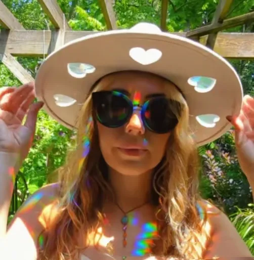 Sun Catcher Denim Sun Protection Braided Hat - Beige With Plain Stripes Style