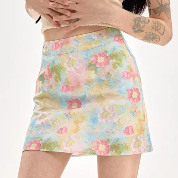 Women's Floral Skirt Summer High Waist Petite Short Dress Summer Floral Skirt - Shop at LoveMi