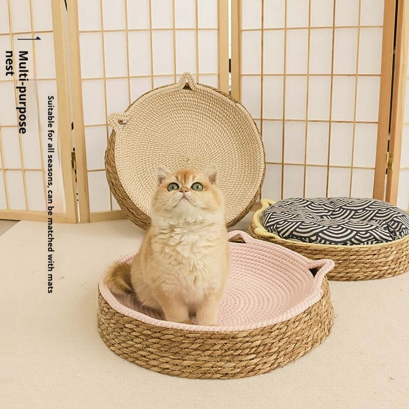 Rattan Cat Nest Cotton String Four Seasons Universal Pad