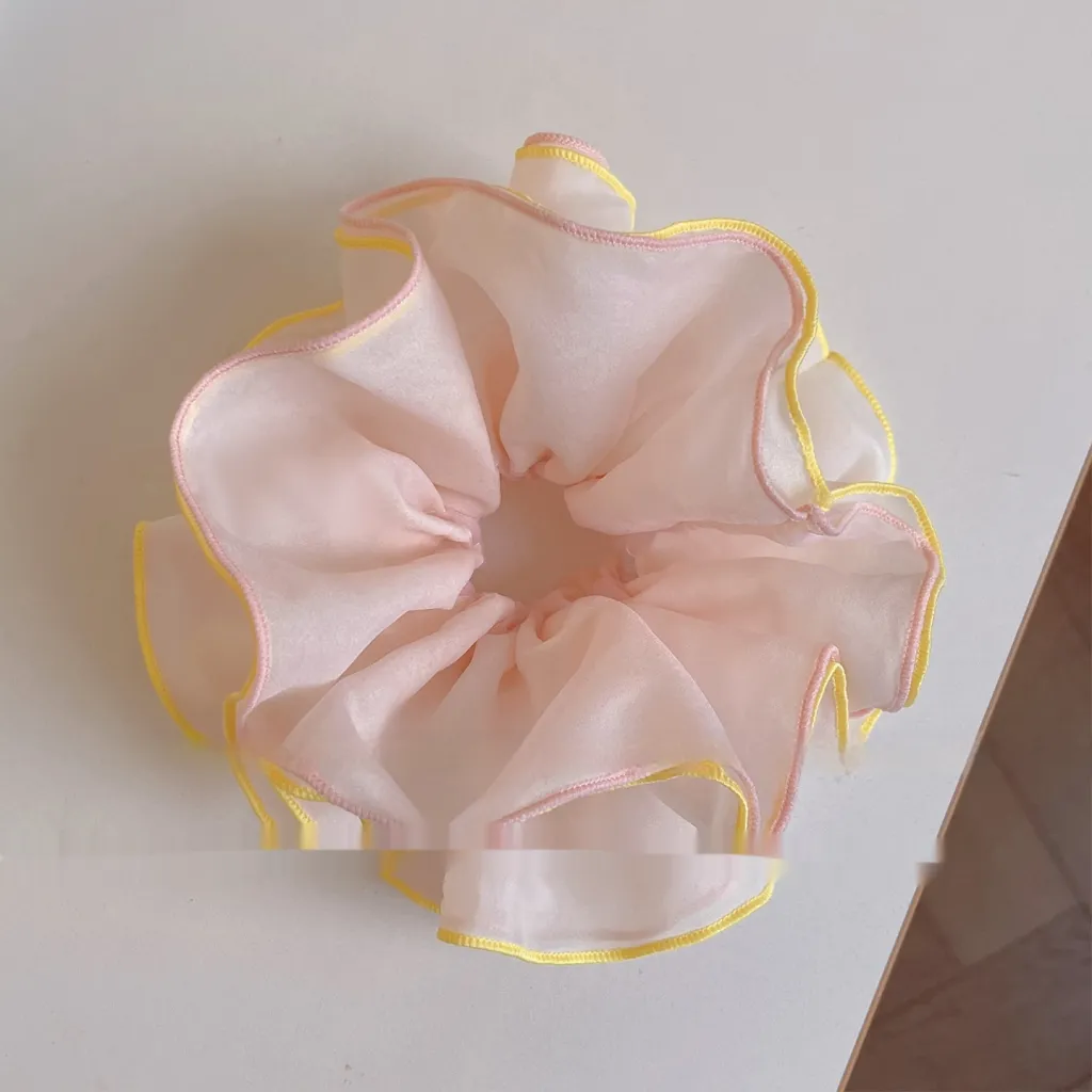 Summer Refreshing Contrast Colour High-end Rubber Band Female Hair Accessories - Orange