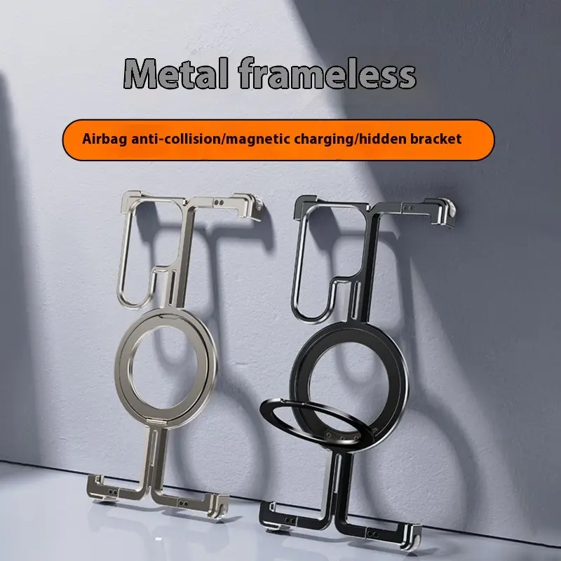 Phone Case Metal Frameless With Magnetic Bracket