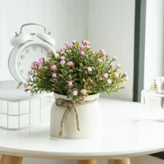 Desktop Living Room Small Bonsai Ornaments Fake Flowers - Starry Potted Pink - View 1