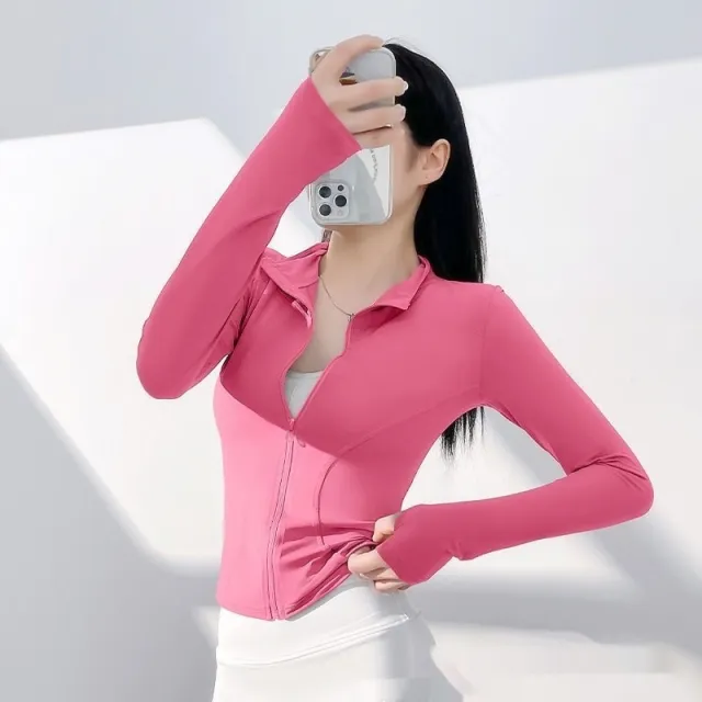Sports Quick drying Tight Women's Yoga Jacket Red - Shop at LoveMi