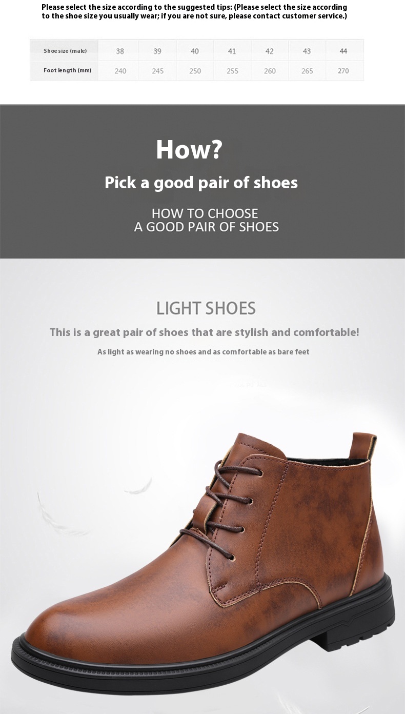 Mid-length Warm Non-slip Men's Martin Boots