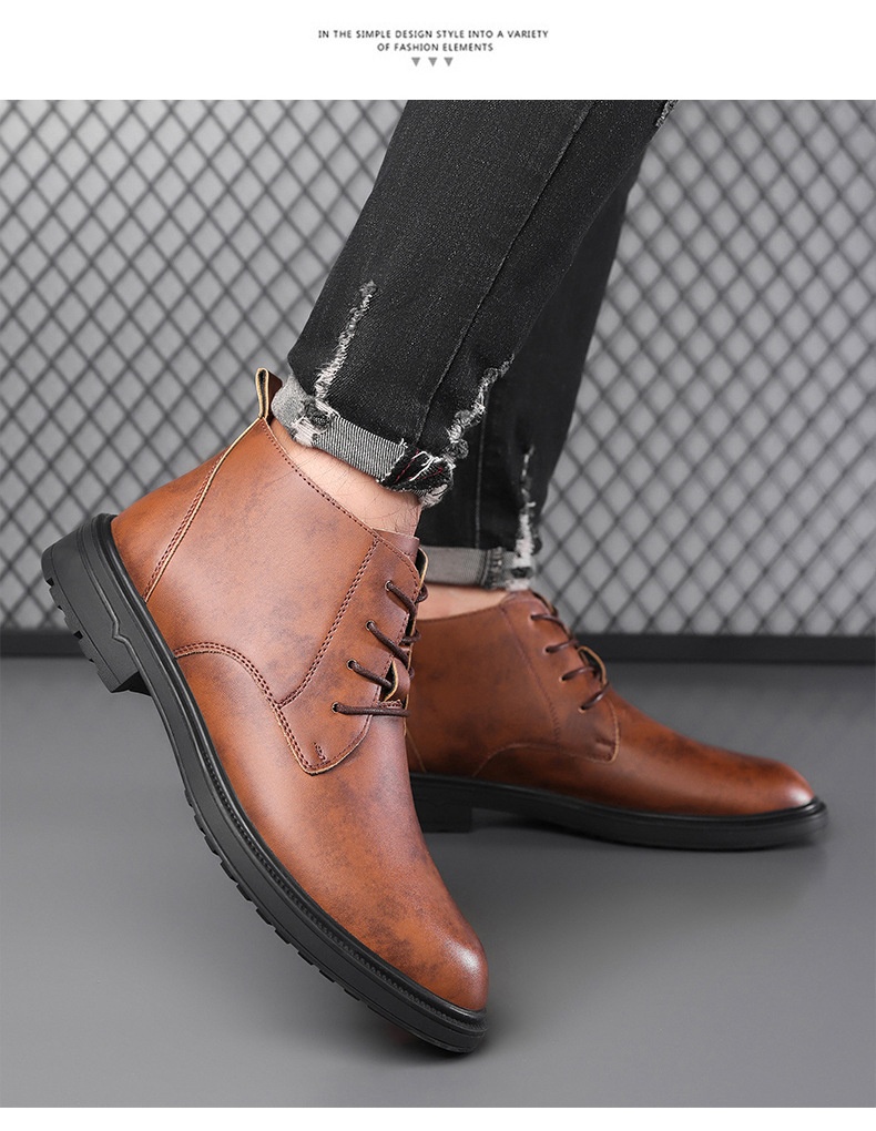Mid-length Warm Non-slip Men's Martin Boots