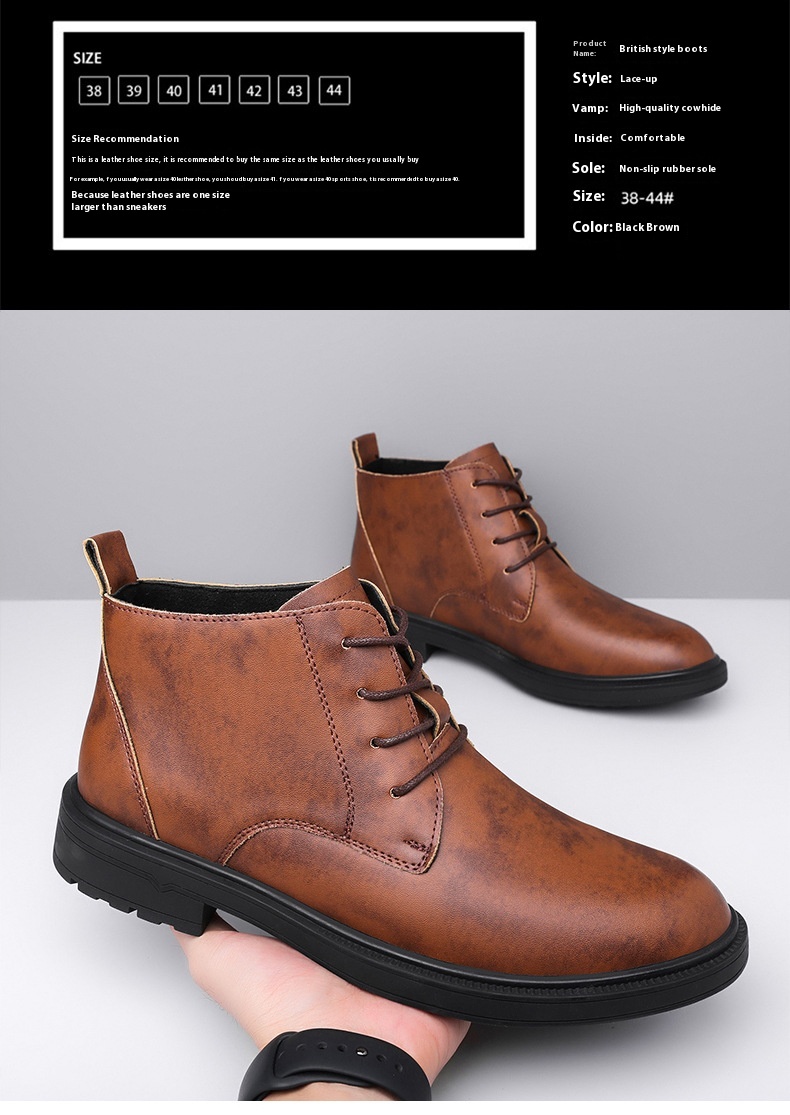 Mid-length Warm Non-slip Men's Martin Boots
