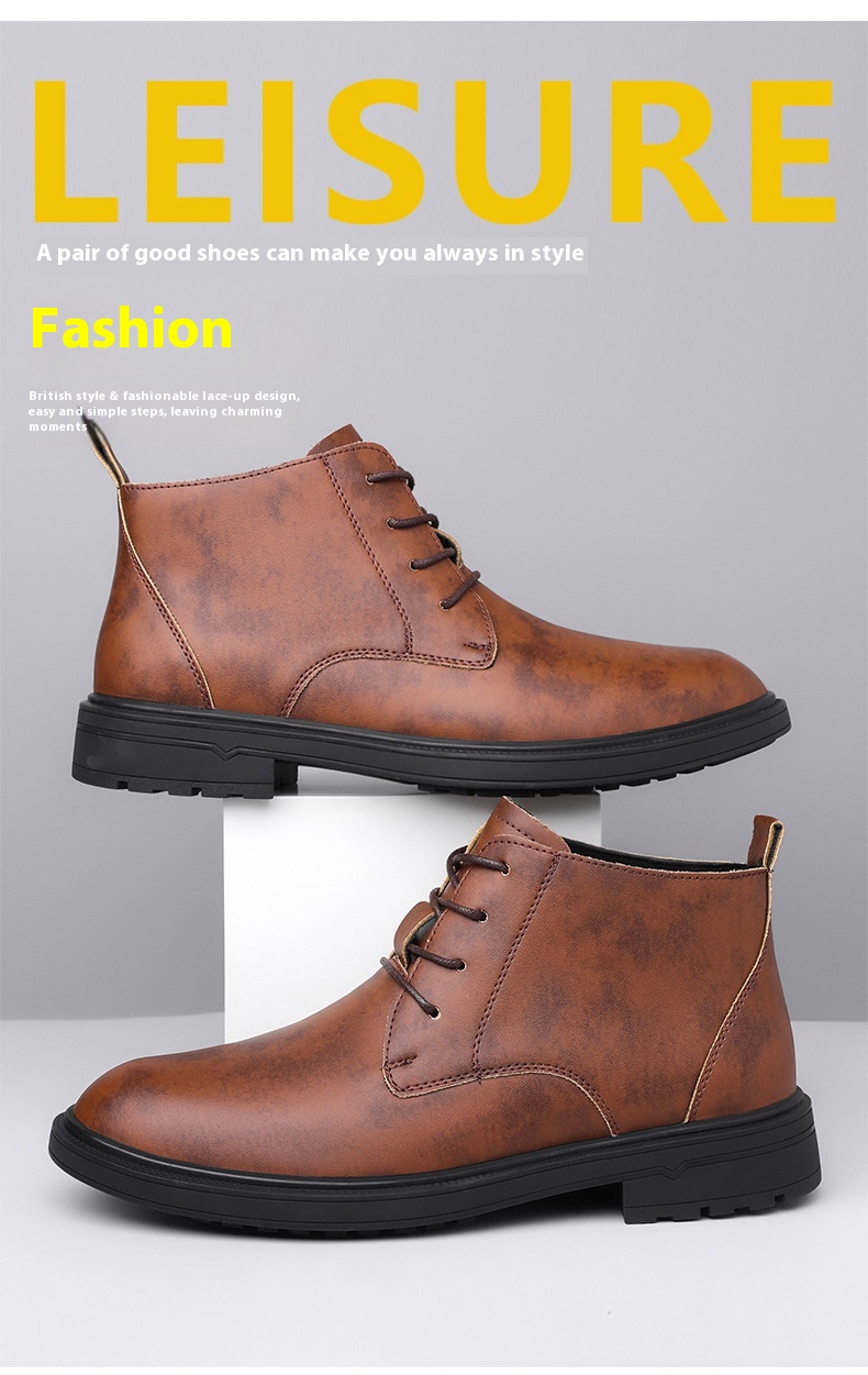Mid-length Warm Non-slip Men's Martin Boots