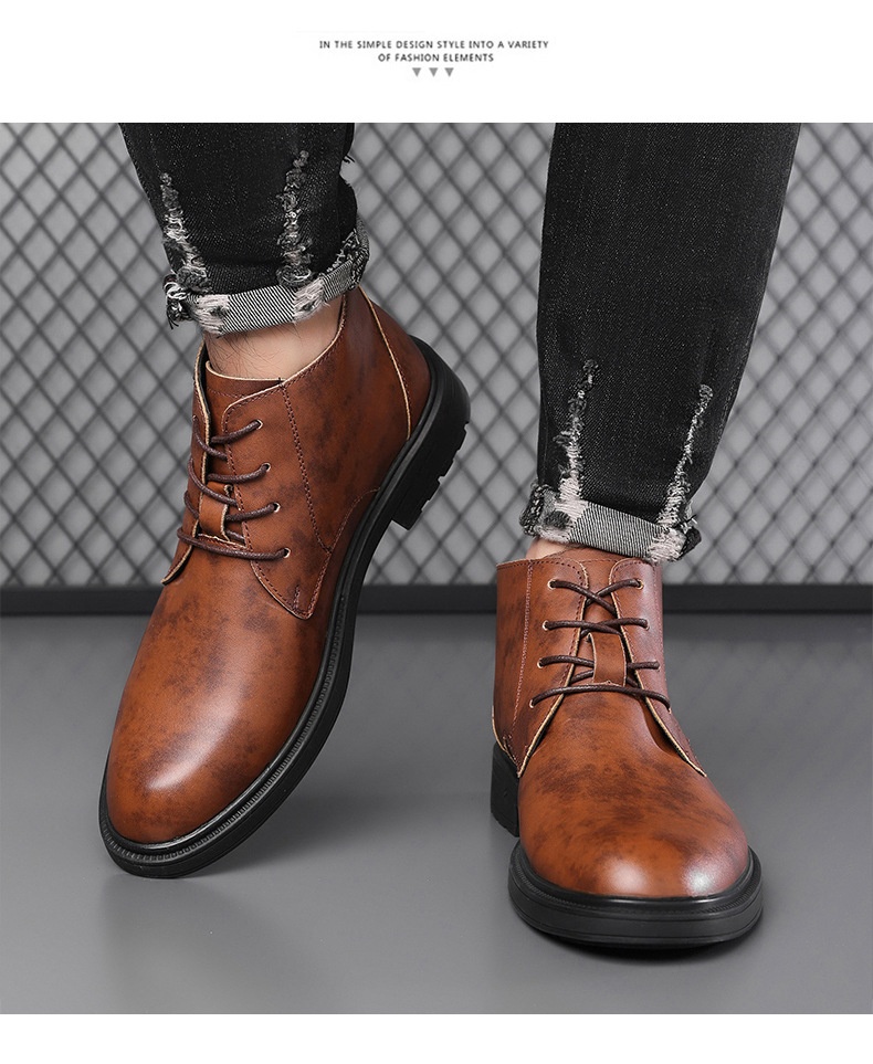 Mid-length Warm Non-slip Men's Martin Boots