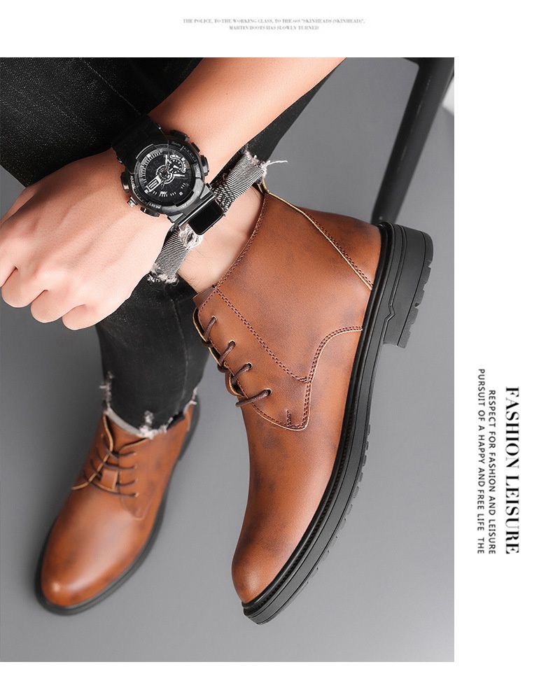 Mid-length Warm Non-slip Men's Martin Boots