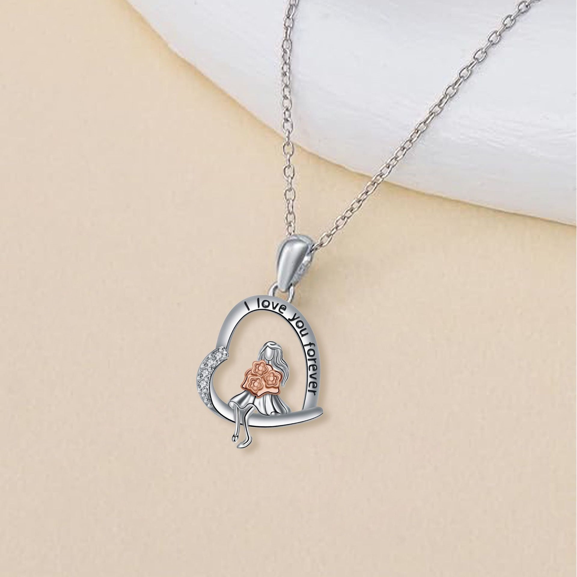 Fashion Rose Girl Ornament Necklace