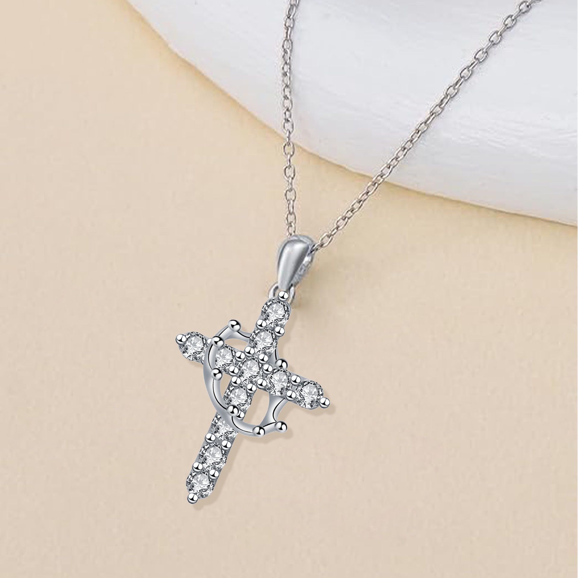 Women's Fashion Crown Cross Necklace