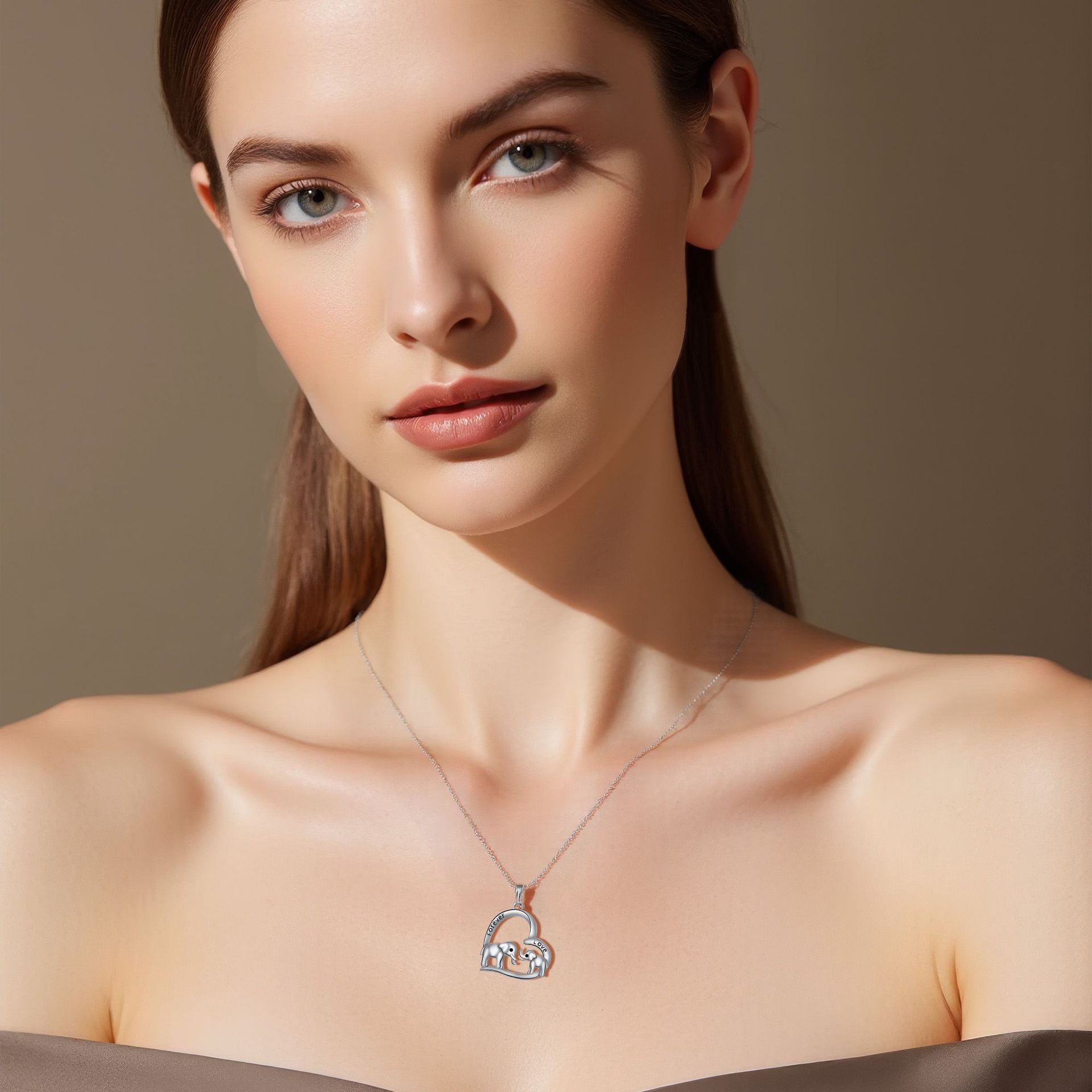 Copper Personality Design Elephant Necklace