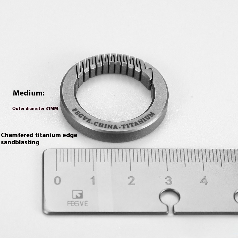 Titanium Alloy Waist Hanging Curved Surface Car Key Ring