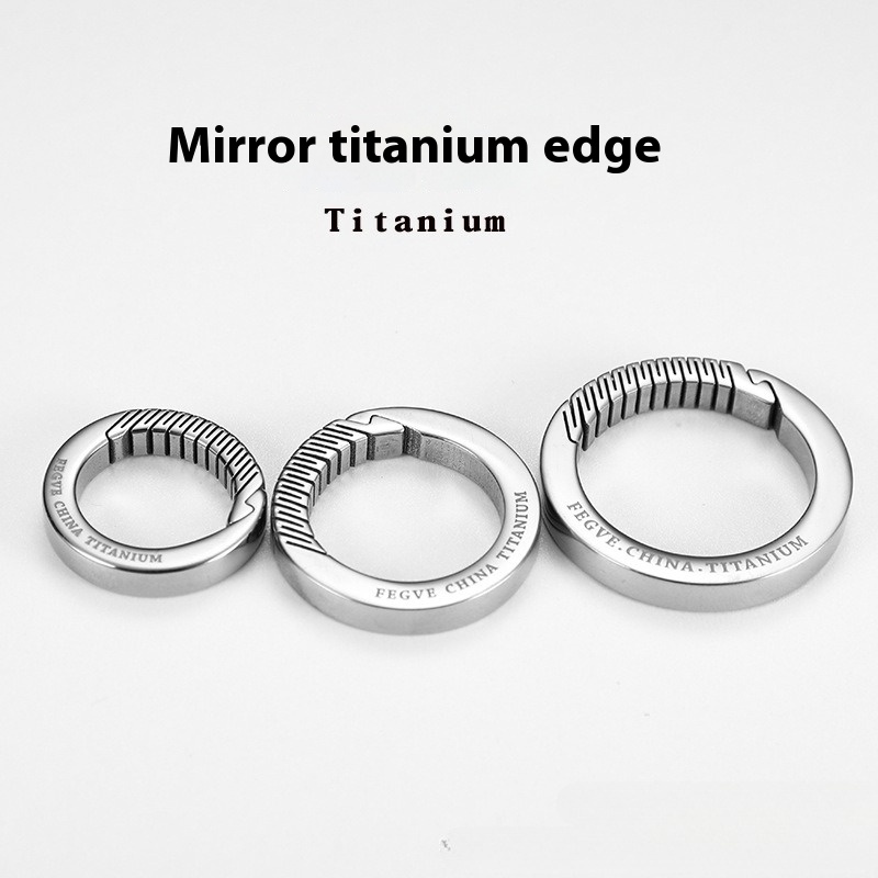 Titanium Alloy Waist Hanging Curved Surface Car Key Ring