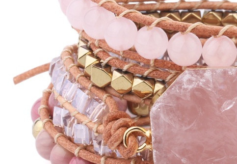 Natural Raw Gemstone Red Woven Bracelet Multi-circle