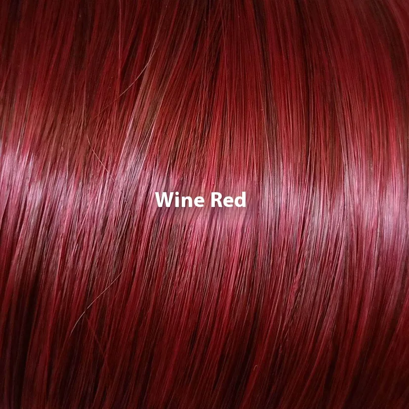 Front Lace Wig Women's Medium Large Wave Long Curly Hair - Wine Red