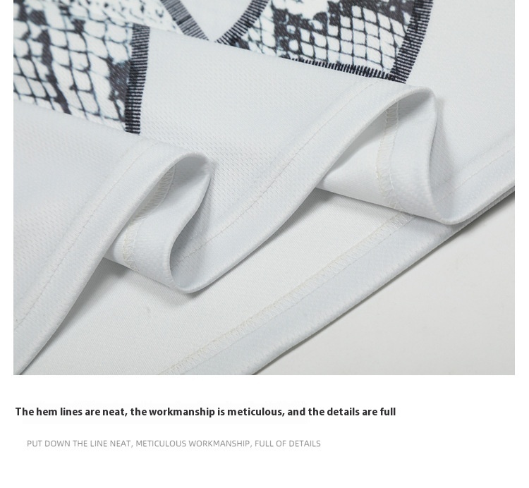 White Snake Scale Mesh Jersey Loose Fit Streetwear Top