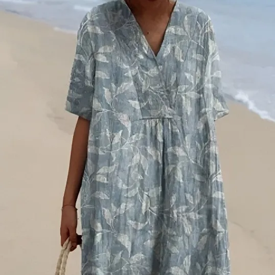 Plus Size Women's Blouse Short Sleeve Dress Creative Fish Pattern Vacation Style Dress Factory Color 3 Style - Shop at LoveMi