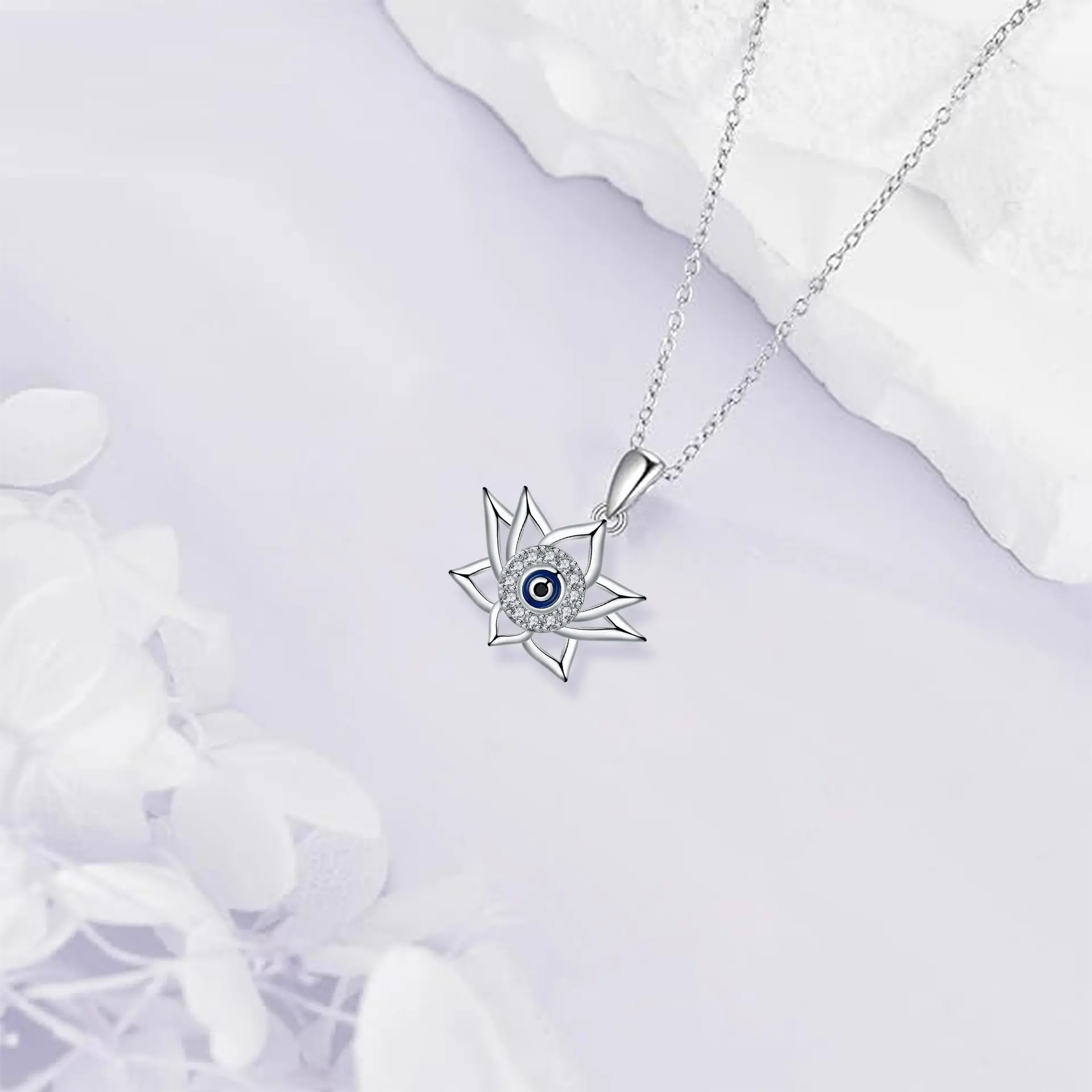 Vintage Lotus Bottom Devil's Eye Necklace