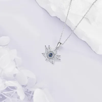Vintage Lotus Bottom Devil's Eye Necklace