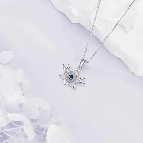 Vintage Lotus Bottom Devil's Eye Necklace