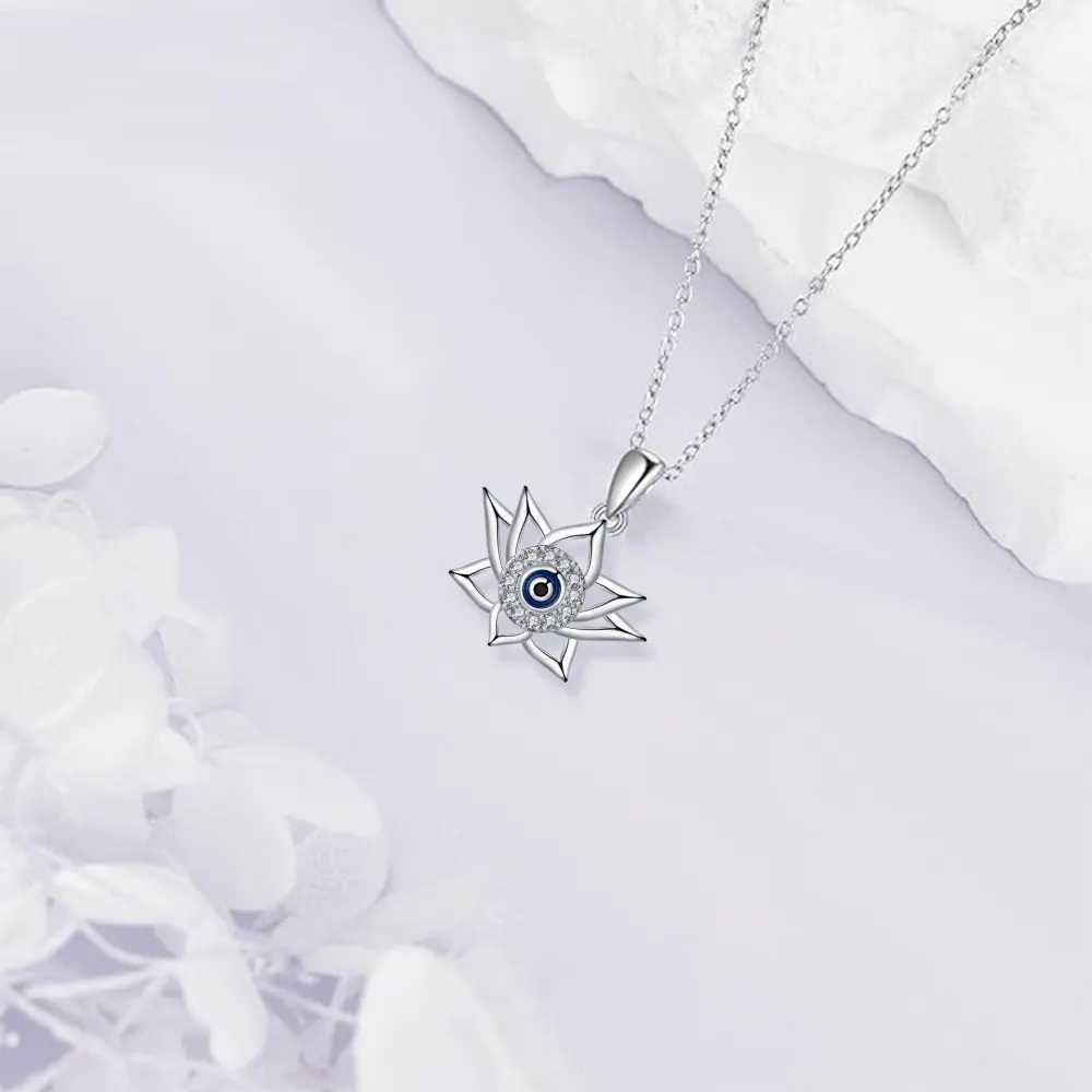 Vintage Lotus Bottom Devil's Eye Necklace
