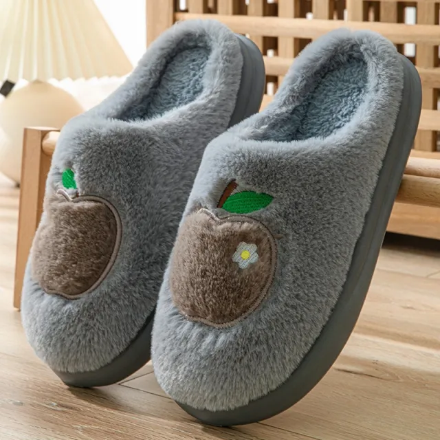 Cotton Slippers Women's Indoor Home Plush Warm Slippers Gray - Shop at LoveMi