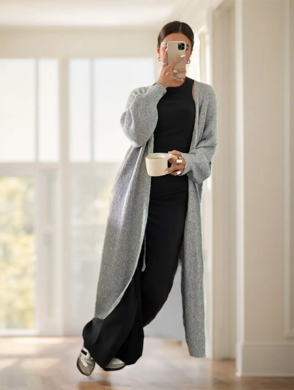 Women's Casual Solid Color Long Cardigan