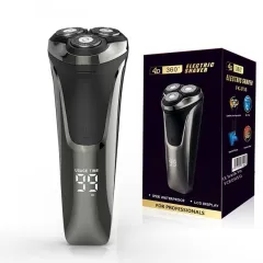 Floating 4D Three Cutter Head Rechargeable Shaver Digital Display Electric Shaver - Gun Color - View 1