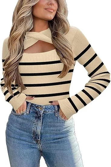 Irregular Hollow Twisted Pullover Sweater 2 Style - Shop at LoveMi