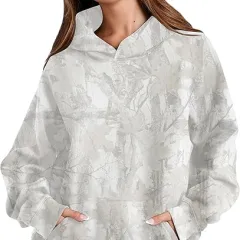Women's Camouflage Hooded Sweatshirt With Maple Leaf Print - 1 Style - View 1