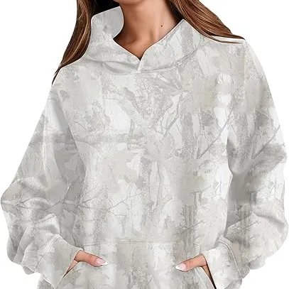 Women's Camouflage Hooded Sweatshirt With Maple Leaf Print 1 Style S - Shop at LoveMi