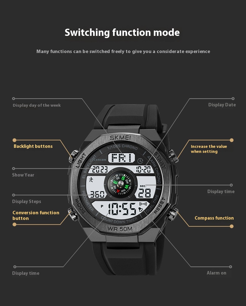Skmei 2209 Pedometer Digital Sports watch For Men