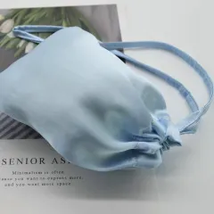 Silk Buggy Silk Pocket Eye Mask Jewellery Cosmetic Bag - Grey And Blue - View 1