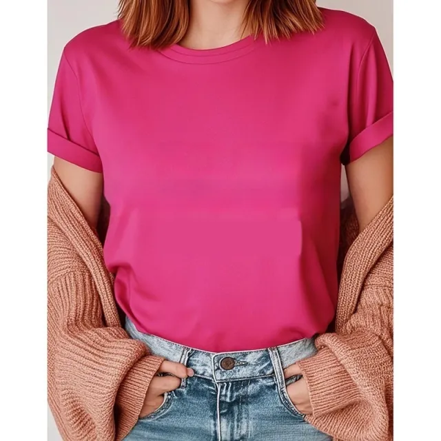 Blank T shirt Minimalist Commuter Multi color Rose - Shop at LoveMi