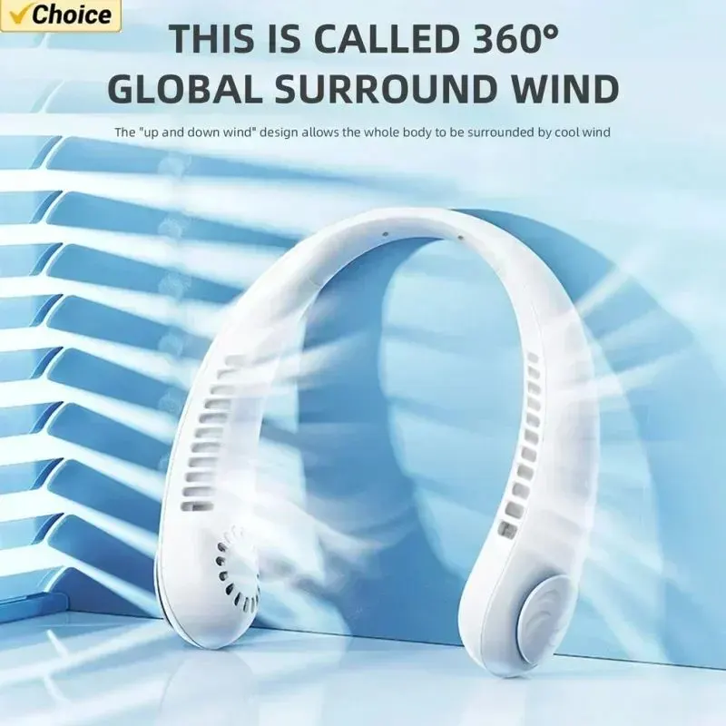 Portable Mini Neck Hanging Fan USB Rechargeable Wearable