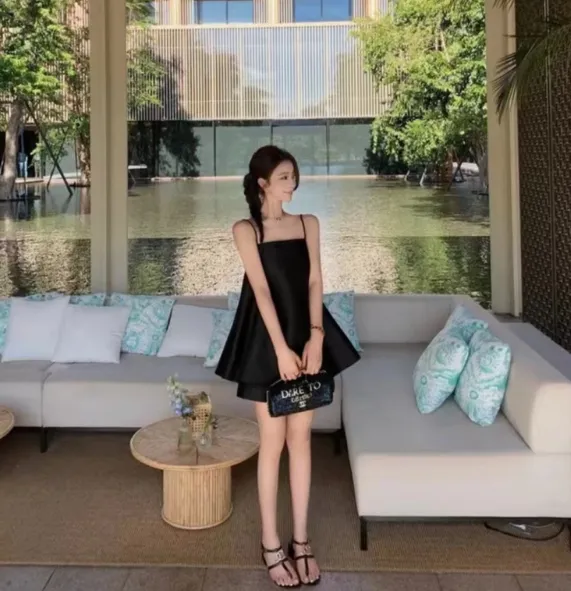 Sleeveless Tube Top Top All matching Casual Shorts Two piece Set Black - Shop at LoveMi