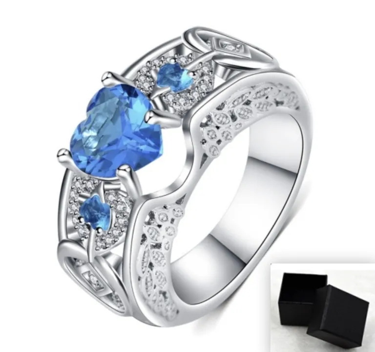 Princess Ring Heart-shaped Ruby Engagement