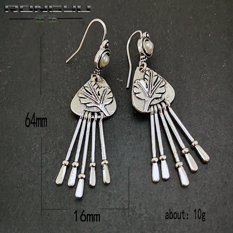 Popular Inlaid Pearl Tassel Earrings