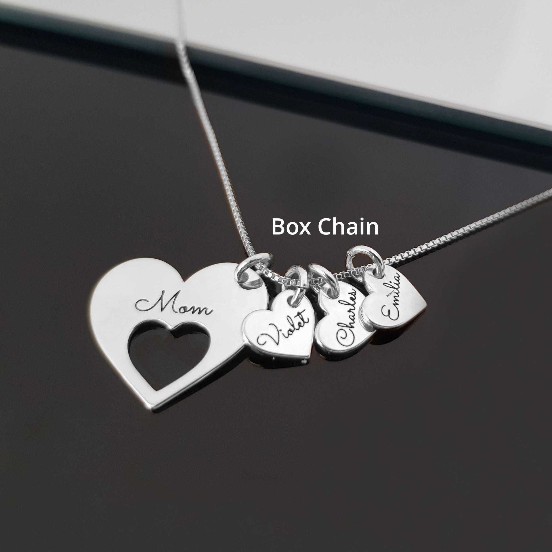 Heart-shaped Stainless Steel Carved Name Necklace