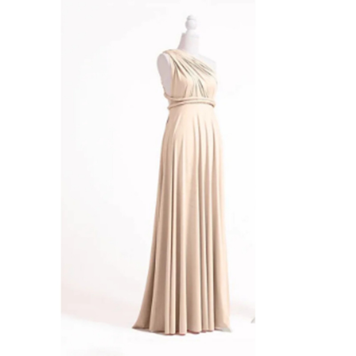 Cross Exposed Back Bandage Dress Long For Women Champagne S - Shop at LoveMi