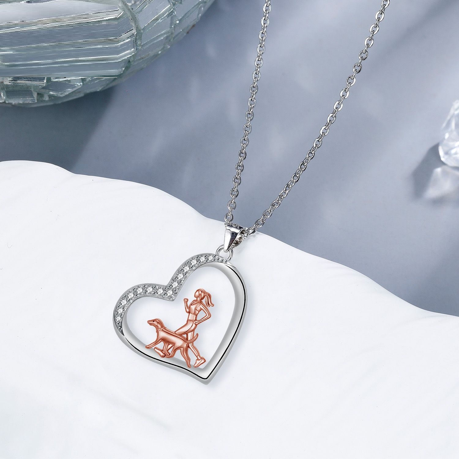Sports Girl And Dog Love Necklace European And American