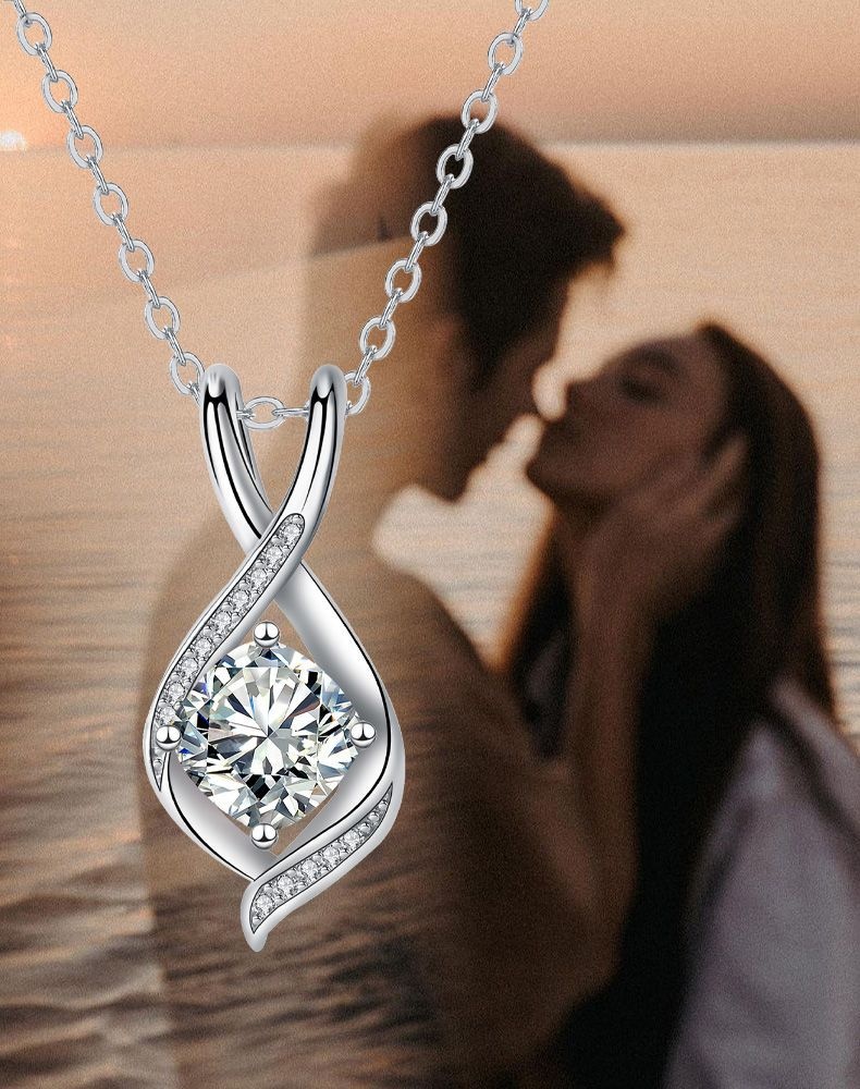 Minimalist zircon inlaid infinity pendant jewelry