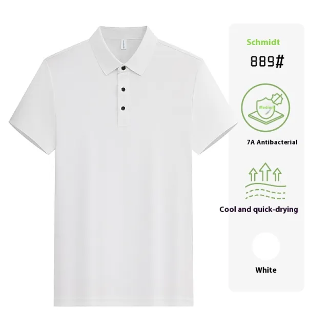 Short Sleeve Work Clothes Lapel Enterprise Embroidery Group Clothes White - Shop at LoveMi