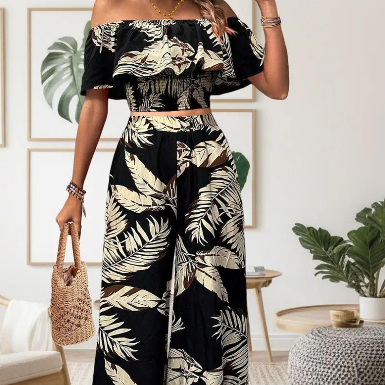 Fashion Trend Polyester Fiber Women's Top Set