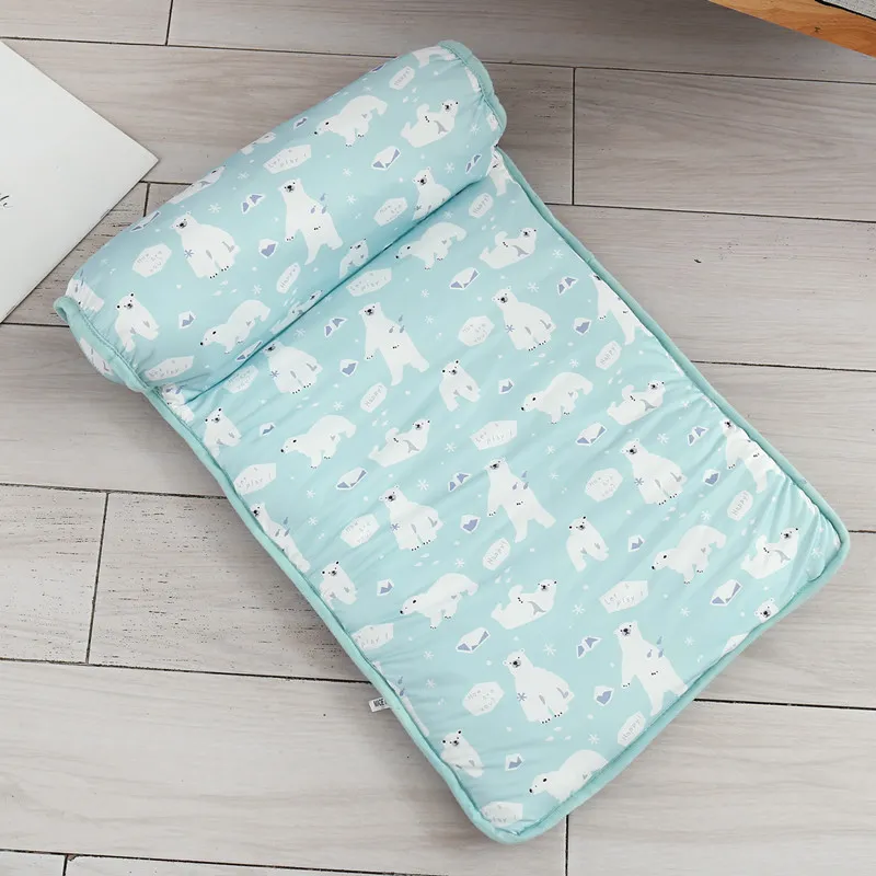 Cool Dog Mat Summer Pet Blanket Cooling Breathable Cat Bed Outdoor Washable Travel Cold Silk Sofa Portable Sleep Puppy Supplier - Green And White Bear